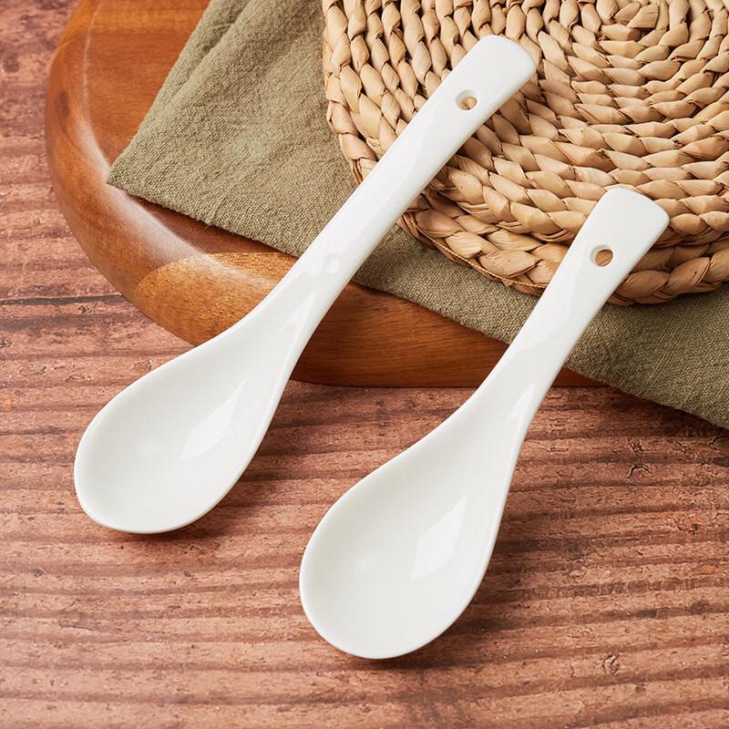 Pure White Bone China Soup Spoons