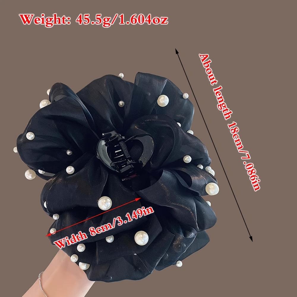 Elegante Pinza per Capelli in Raso con Imitazione – Grande Pinza a Squalo di Ispirazione Vintage per Donna, Perfetta per Feste, Uso Quotidiano e Acconciature Stilose