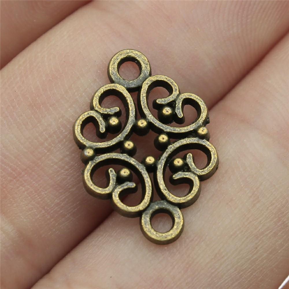 20pcs Connector Charms For Jewelry Making DIY Handmade Craft Necklace Bracelet Earring Making Vintage Antique Bronze Color