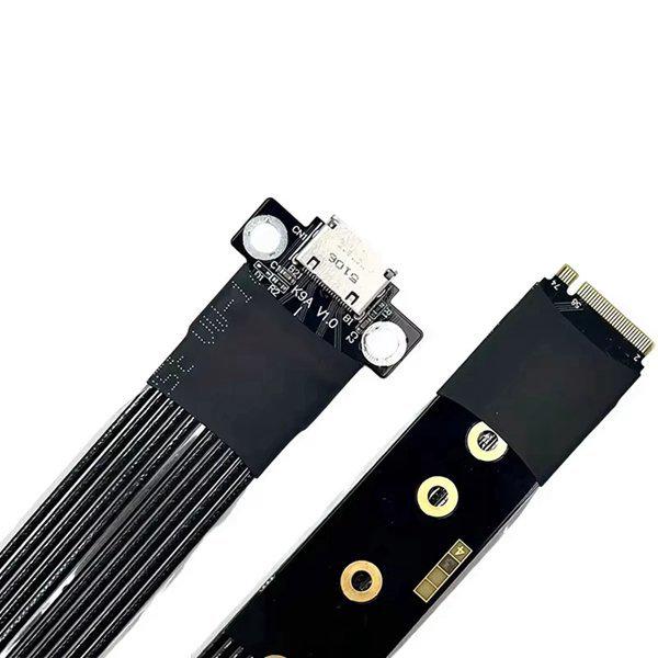 Black Plastic M.2 NVME to SFF-8611/8612 Flexible PCIe Cable, 1 Piece