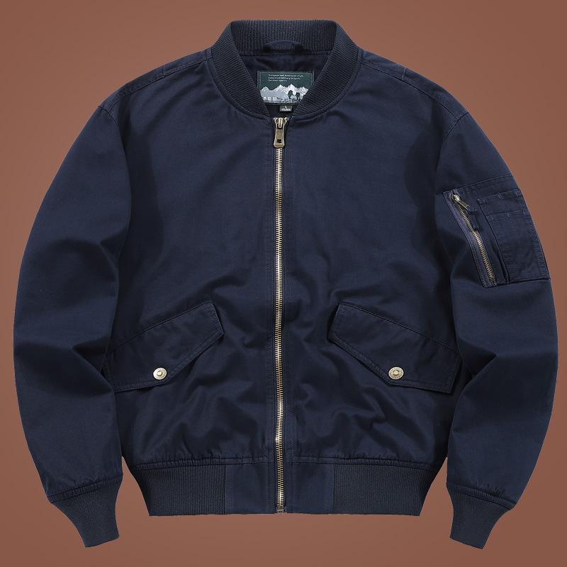 Autumn Baseball Jersey Men's Casual Thin Jacket Middle-aged Jacket Top Large Size Stand-up Neck Jacket