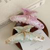 Acetic Acid Starfish Acetate Hair Clip Elegant Crystal Shell Hair Claw Rhinestone Shark Clip  Women