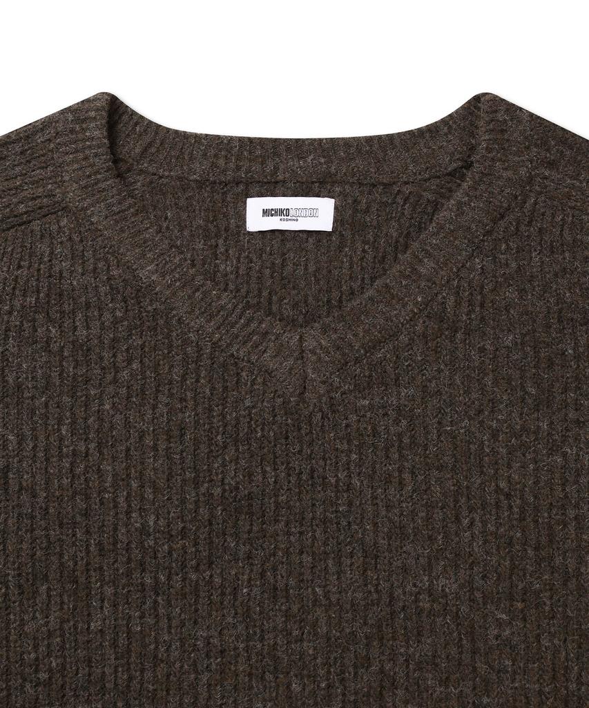 Michikoleondeonkosino Neck Warmer Set Wool Knit Poggi Brown