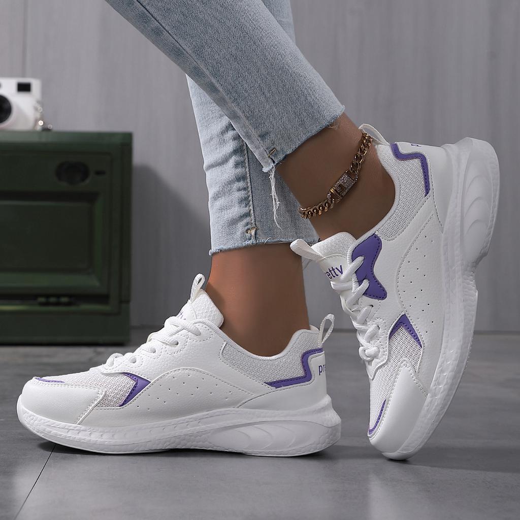 Autumn sports shoes women's versatile student running shoes women's white soft-soled mesh women's shoes women's