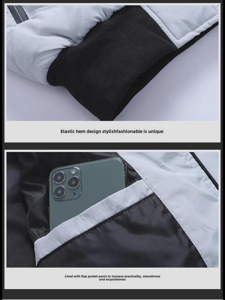 2024 Herren Trendige Stehkragen Baumwolljacke, Leicht & Warm Herbst/Winter Oberteil