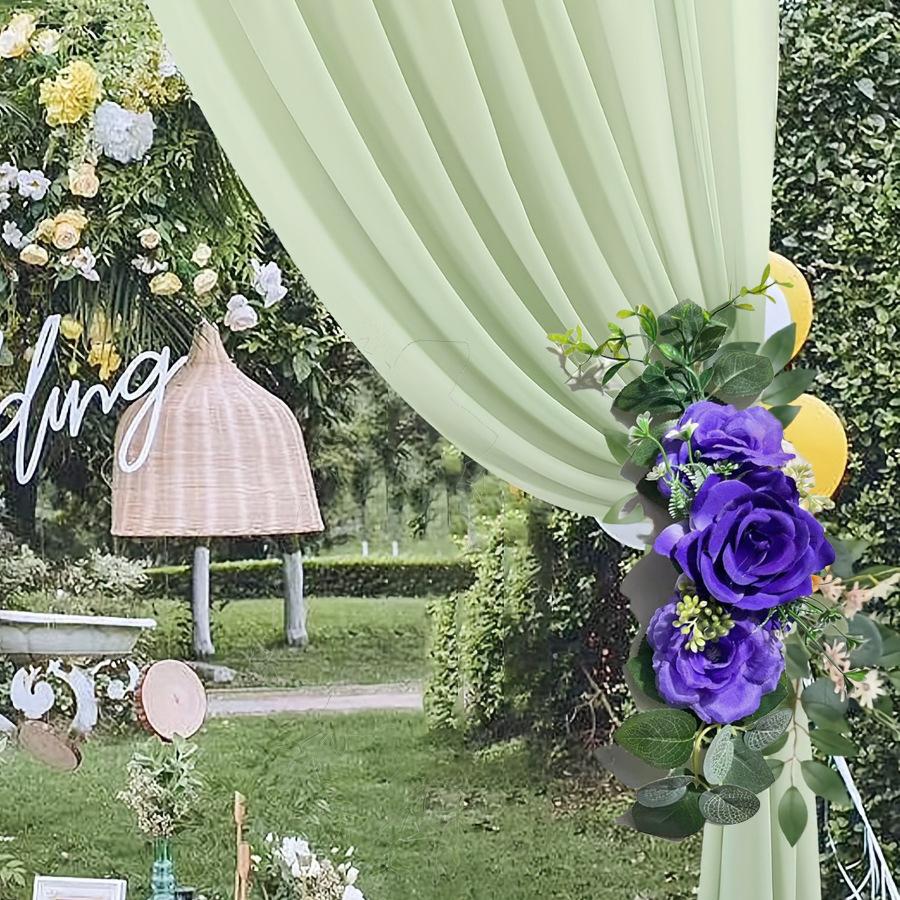 2 Adet Dış Mekan Yapay Gül Çok Renkli Sandalye Arkası Çiçek Kemer Köşe Çiçeği