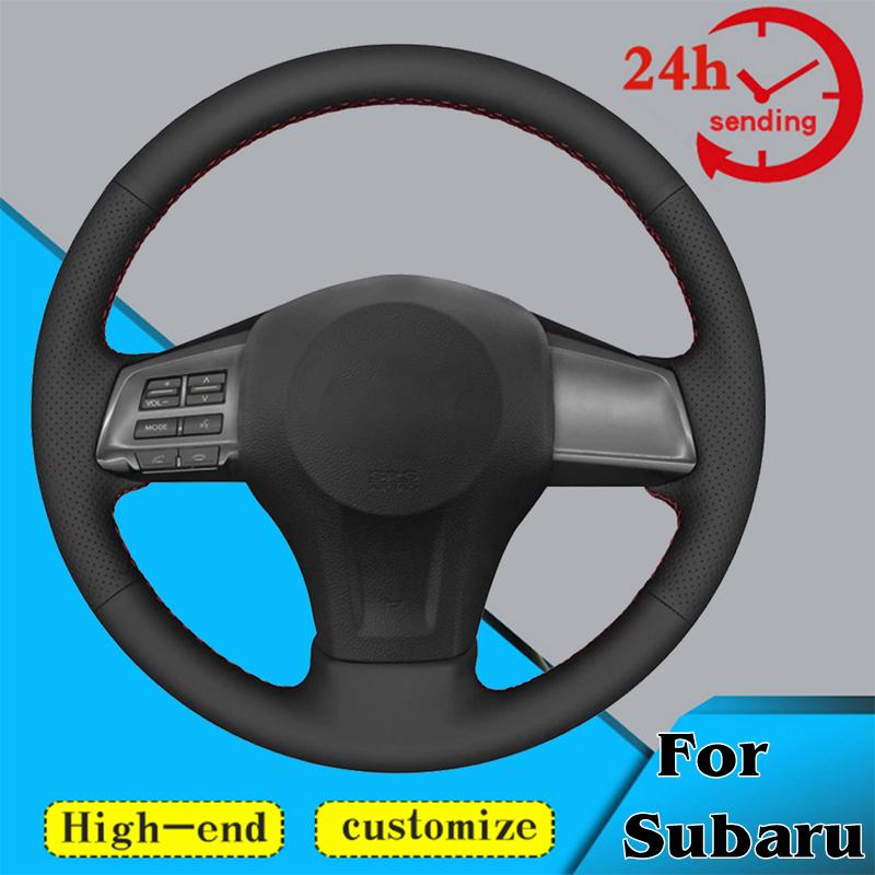 

Оплетка рулевого колеса автомобиля на заказ, 100% чехол для Subaru Forester 2013-2016 Legacy Outback 2012-2014 XV 2011-2015 автомобиля Black Thread