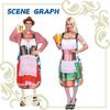 2 Pcs Oktoberfest Mardi Gras Apron Couples Cooking Aprons German Party Costume for Baking BBQ Chef Kitchen Gifts