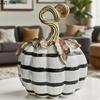 Painted Pumpkin Statue Halloween Decorations Minimalist Black and White Pumpkin Sculpture Ornaments Room Aesthetic Decor