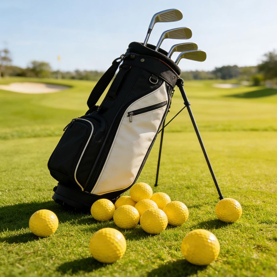 10pcs Yellow PU Soft Golf Practice Balls – High Visibility PU Foam Training Balls for Backyard, Driving Range & Indoor Use