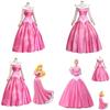Enchanting Pink Sleeping Beauty Aurora Gown Costume For Women With Puff Sleeves