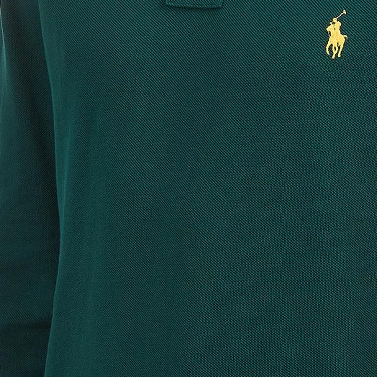 Polo Ralph Lauren Solid Slim Fit Square Collar Long Sleeve Polo Shirt Men tops Green 710681126-084