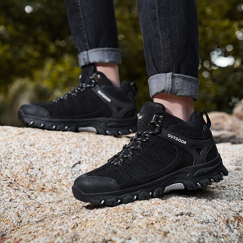 Fashion Hot Sale Brand Men‘s Outdoor Boots Plus Size 47 Autumn Winter Men Hiking Shoes Non-slip Trekking Sneakers Men Climbing Shoes