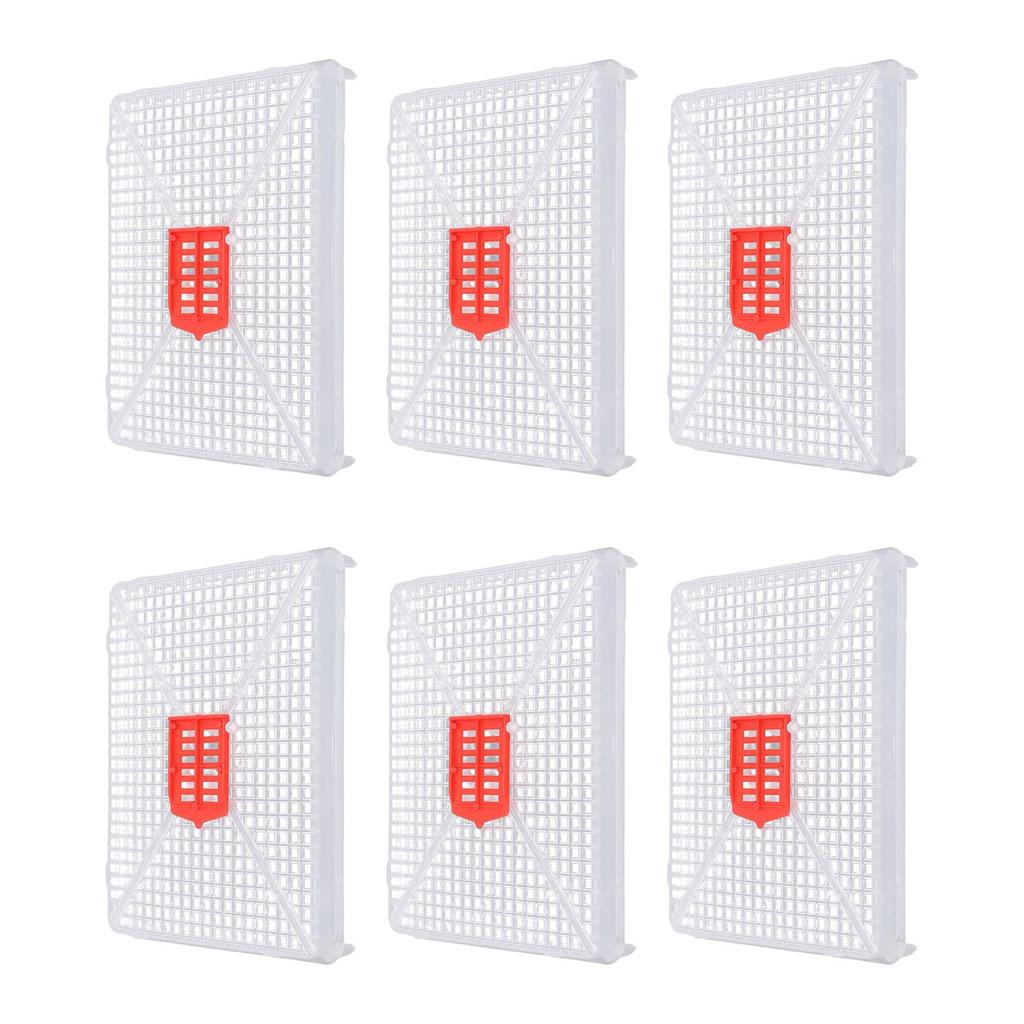 6pcs Plastic Square Buckle Queen Bee Cage Beekeeping Cage for Artificial Swarming Introduction of