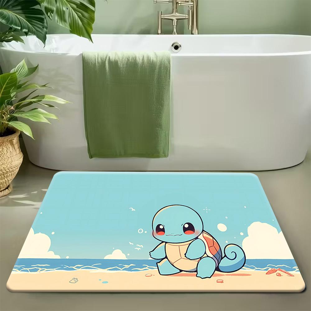 Cute Sleeping Snorlax Night Moon Forest Scene Soft Non-Slip Absorbent Home Indoor Doormat Floor Rug 40x60cm