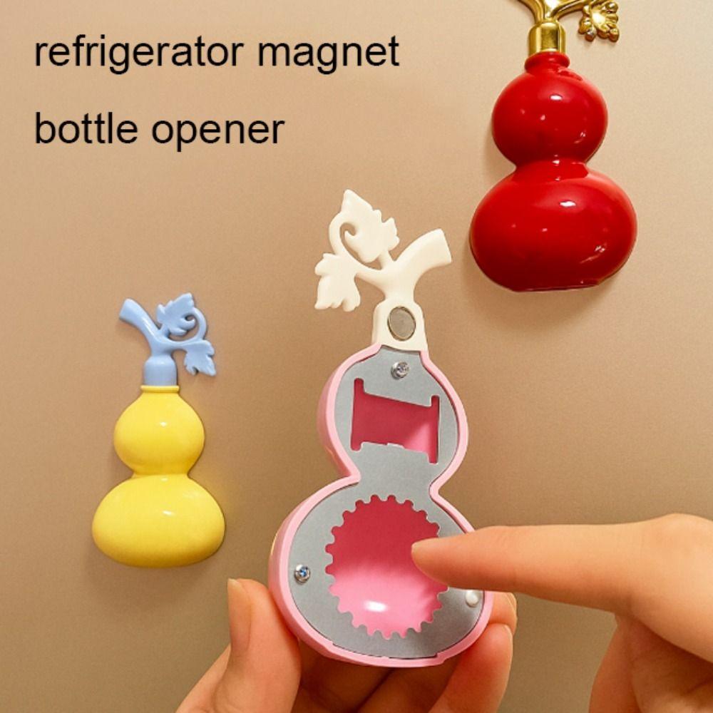 

4pcs Rust-proof Gourd Bottle Opener 2 in 1 Beer Opner Creative Fridge Magnets Bar рожевий/червоний