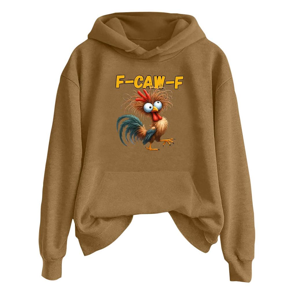 Women's Fashionable Casual Long Sleeve Hooded Printed Sweatshirt