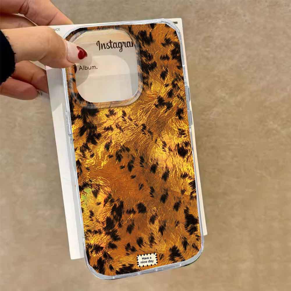 INS Korean Black Leopard Print Phone Case for iphone 17 Air 16 15 14 13 11 12 Pro Max 7 8 Plus X XS XR SE 2022 2020 16e Cover