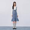 Ledin Women's Sweet Denim Suspender Dress