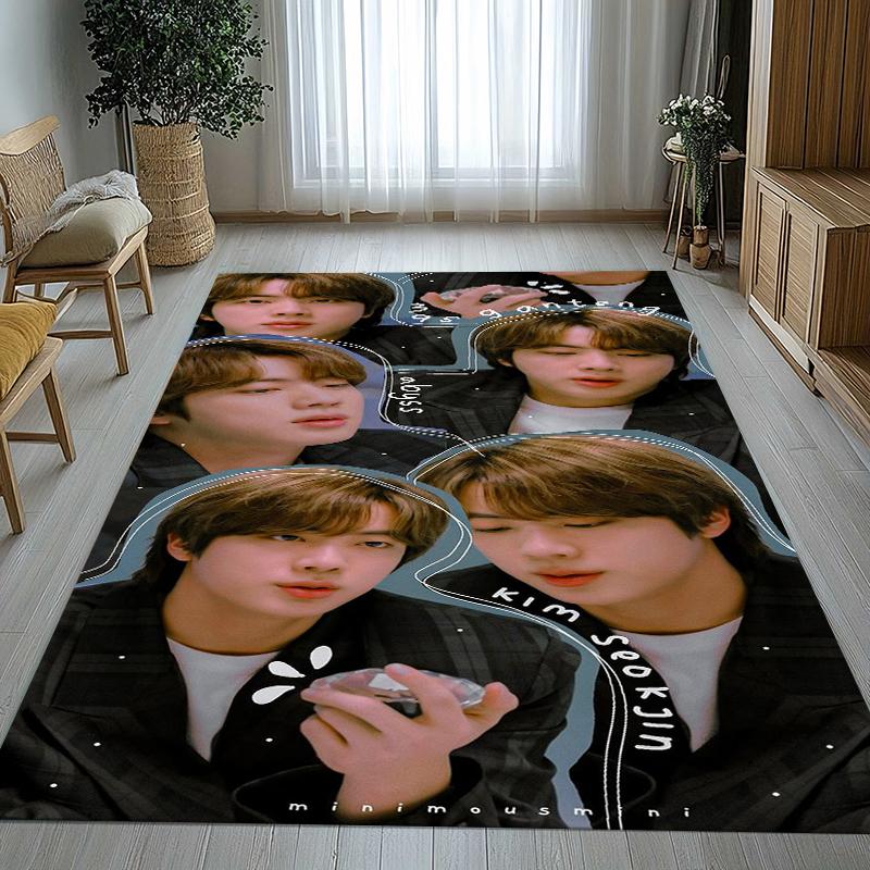 Kim Seok Jin Kpop B-BTS Living Room Non-Slip Area Rug Soft Carpet for Bedroom Kids Playroom Sofa,Home Decor Doormat Gift