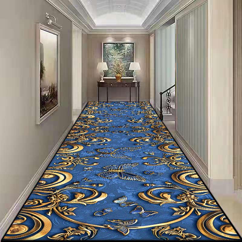 Europäischer Stil Flur Teppich Rutschfest Senior Flur Gang Langer Teppich Weich Treppenhaus Durchgang Dekoration Matte Luxus Einfache Reinigung