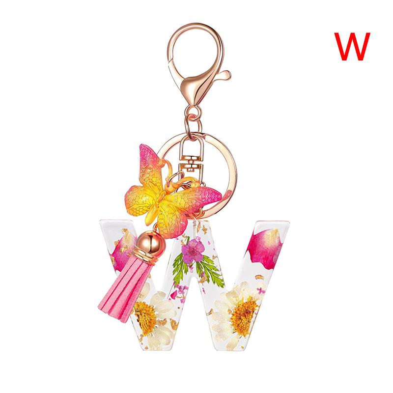 Diy A-Z Letters Keychain Metal Holder Pendent Key Chain Women Car Key Ring Simple Letter Name Key Party Gift Jewelry