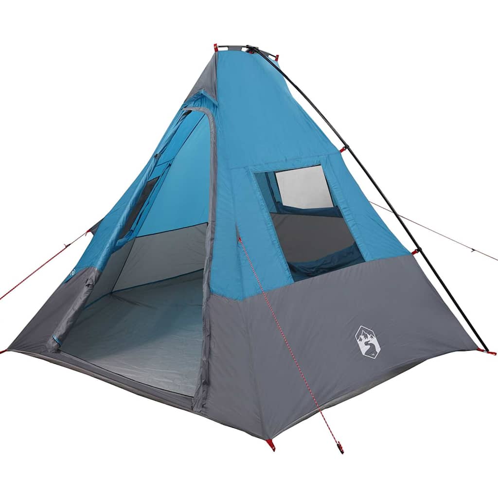 Tipi Tent with Roof and Storage Blue 383 x 338 x 217 cm Taffeta