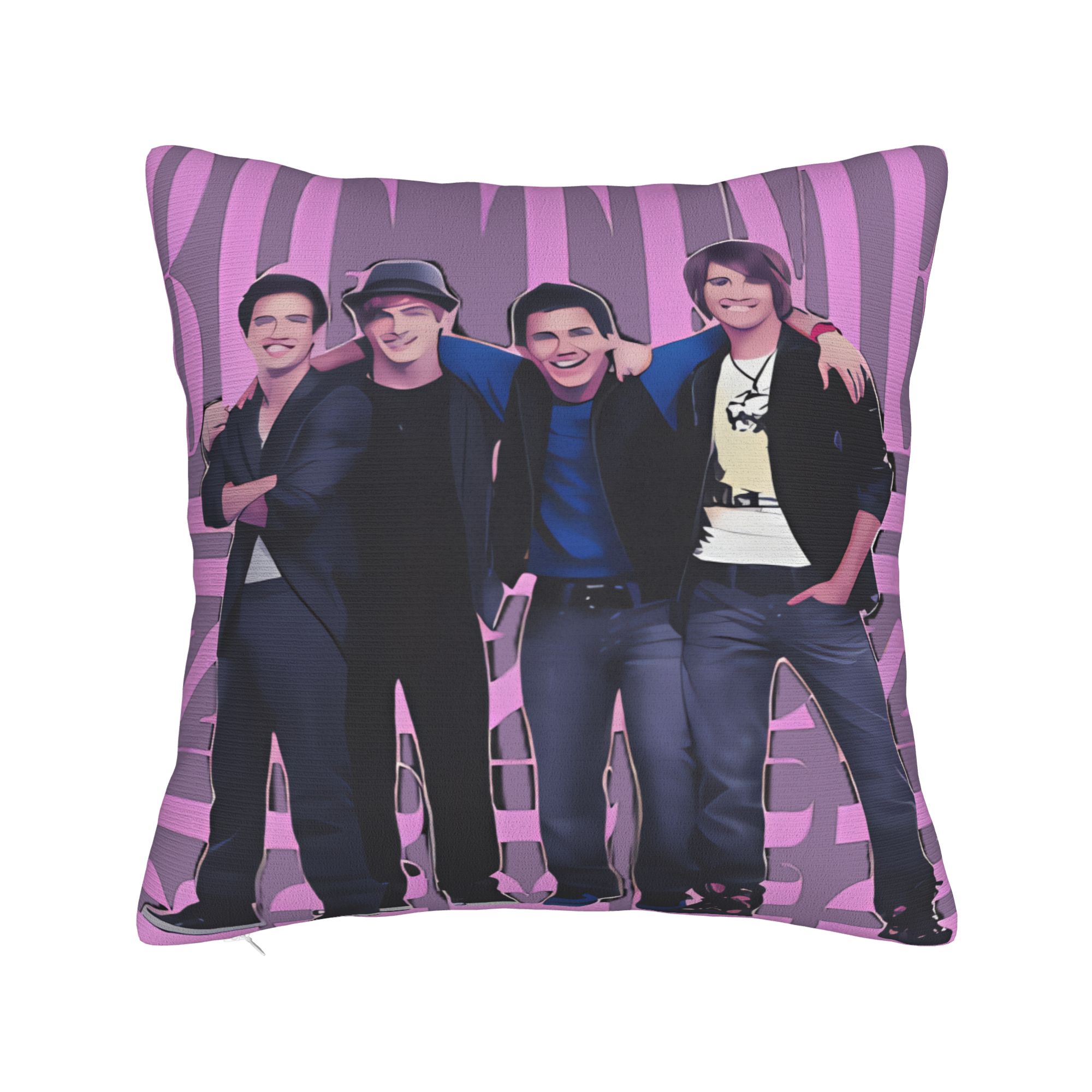 

Pillow Case Big Time Rush Print Pillow Cover For Living Room Bed Chair Funny Pillowcases 12x12Inch
