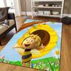 Maya the Bee Flannel Pattern Square Carpet,Area Rug,Carpet Rug for Living Room Bedroom Sofa Playroom Decor,Non-slip Floor Mat