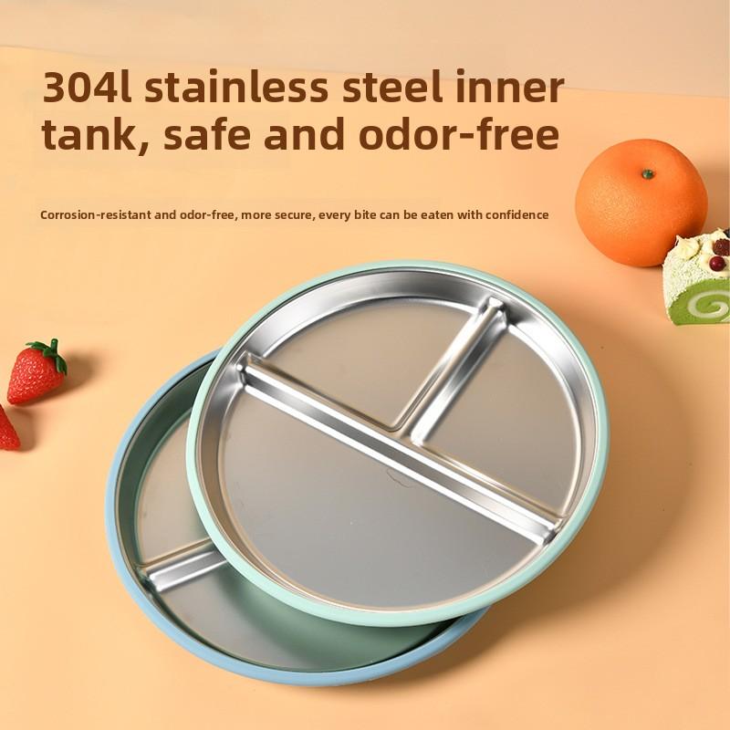 Dziecięcy Pokarm Uzupełniający Odporny na Upadki Izolowany Termicznie Klasy Spożywczej Dzielony Talerz Obiadowy