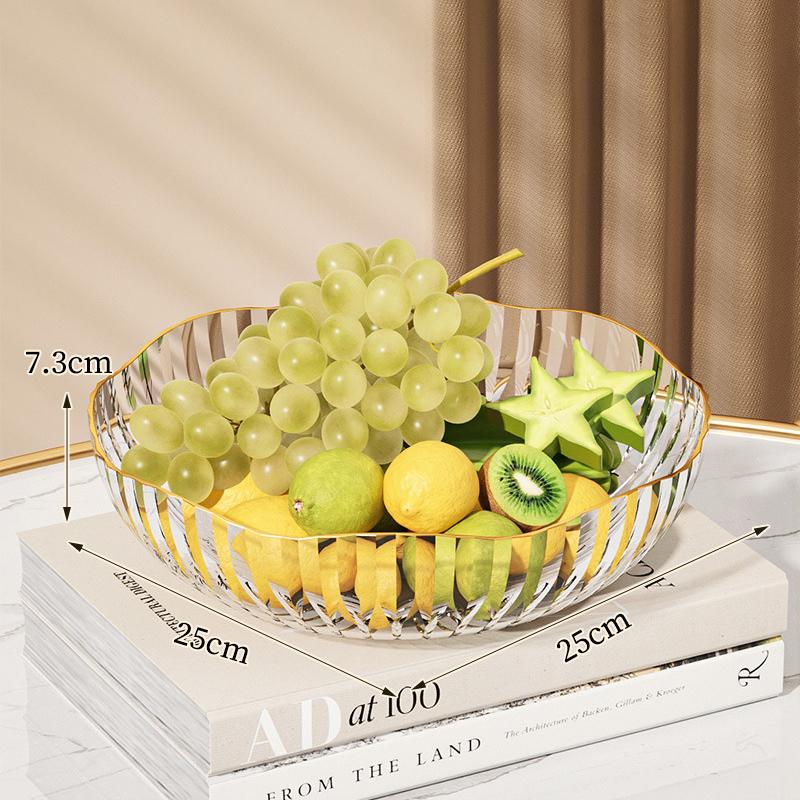 

Легкая роскошная прозрачная тарелка с фруктами, бытовые закуски, тарелка с фруктами для гостиной, журнальный столик, тарелка для конфет, закуска, коробка для сухих фруктов прозрачный белый