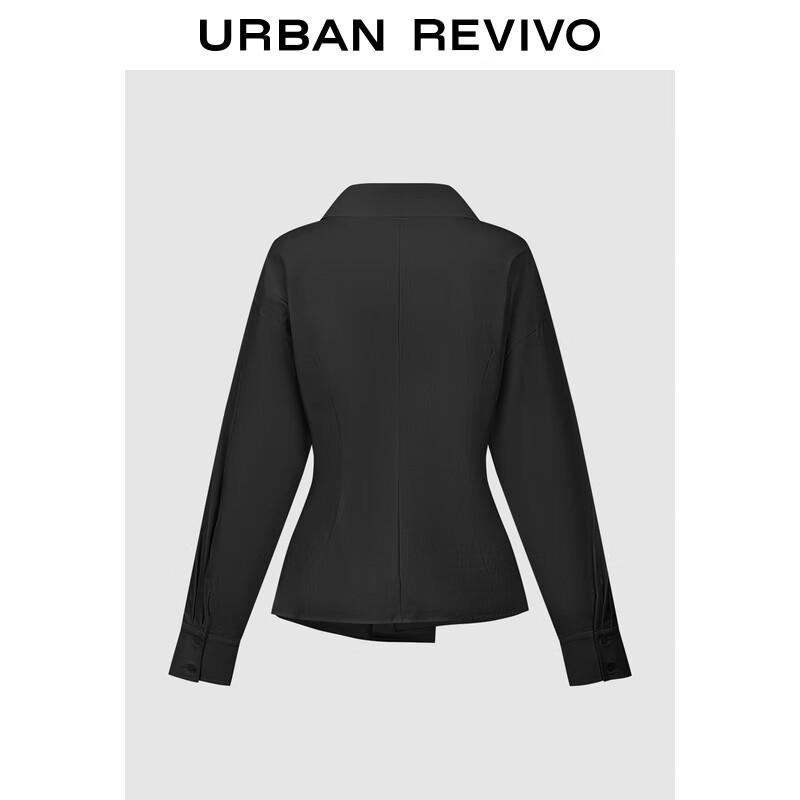 UR Women s Elegant Pleated Irregular Hem Blouse M
