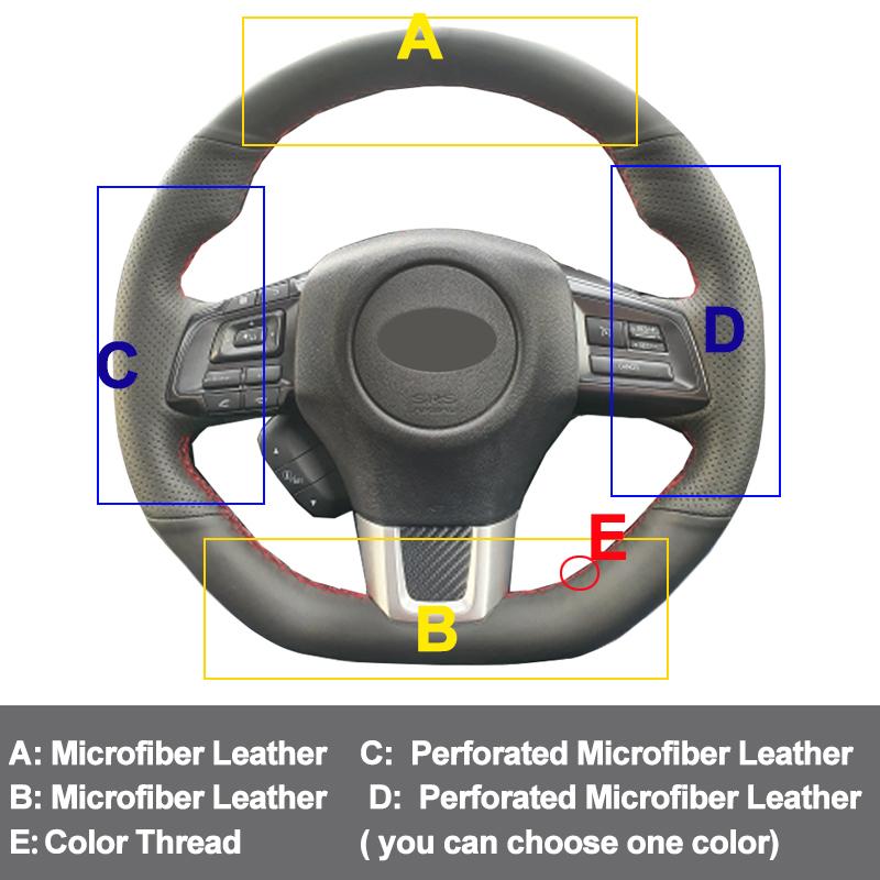 Black Beige Gray Car Auto Steering-Wheel Cover Wrap Hand Sewing For Subaru WRX (STI) 2015- Levorg 2015 2016 -