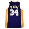 Herren NBA Los Angeles Lakers 34 Shaquille ONeal Besticktes Basketballtrikot Sportbekleidung
