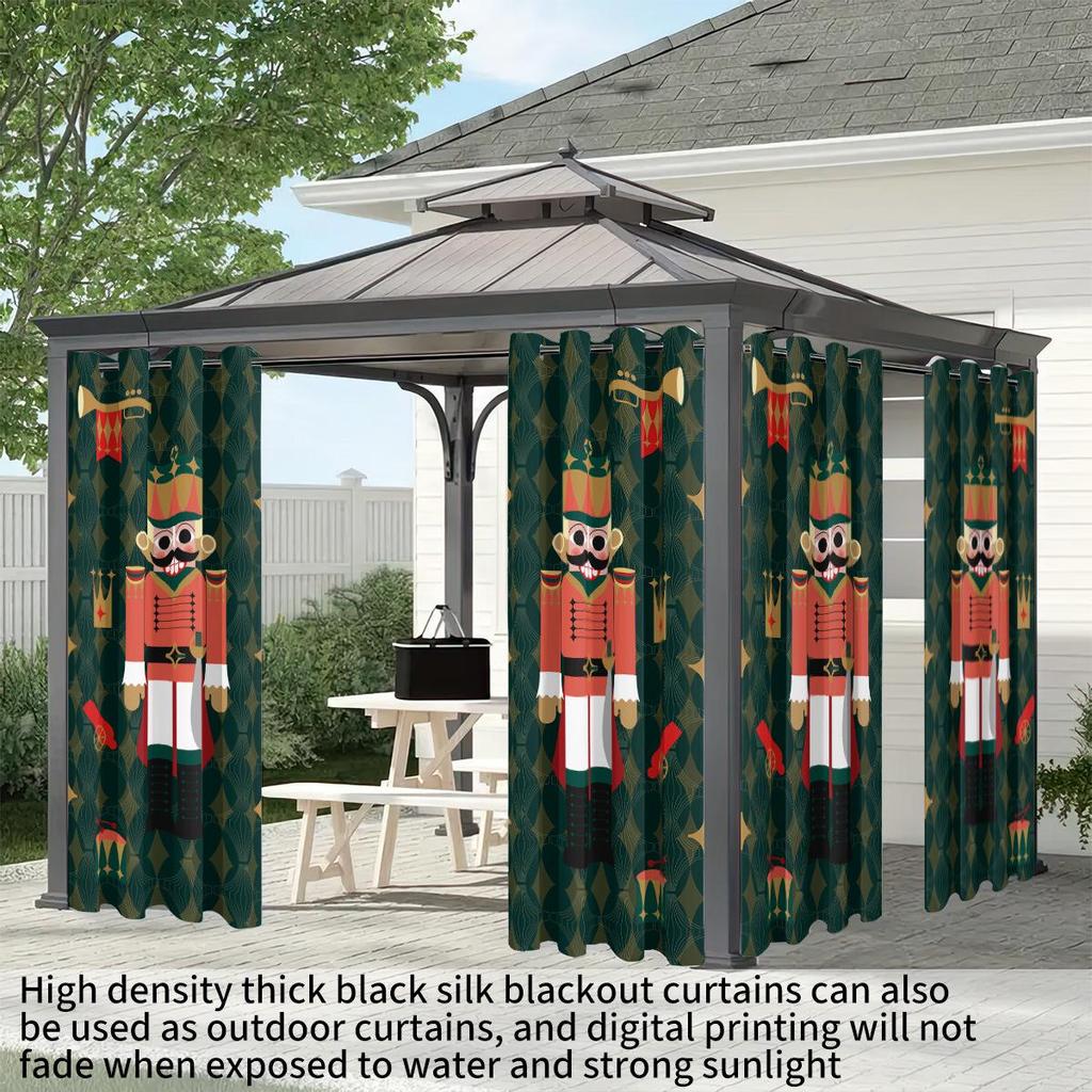 Specialdesignade Nötknäckare Digitaltryck Mörkläggningsgardiner - Tjock Polyester med Värmeisolering & Solskydd