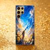 Painting Sky Protective Cover High-end Electroplating Glass PhoneCase for Samsung Galaxy S26 S25 S24 S23 S22 S21 FE,Ultra,Plus