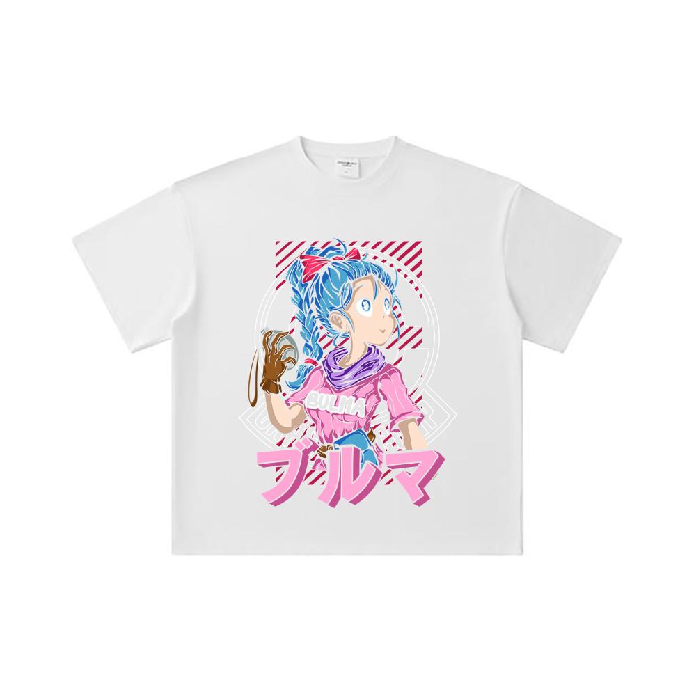 260 GSM Double Yarn 32 Count 100% Cotton Dragon Ball V17 Bulma Print Unisex Heavy Cotton T Shirt