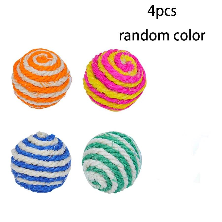 4 PCS Balls Interactive Pet Toys for Cats Kitten Dog Training Playing Chewing (Random Color) 2026