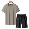 Ice Silk Quick-drying T-shirt Men's Five-piece Pants Two-piece Set Breathable Round Neck Short-sleeved Suit Men's Sports Shorts Suit