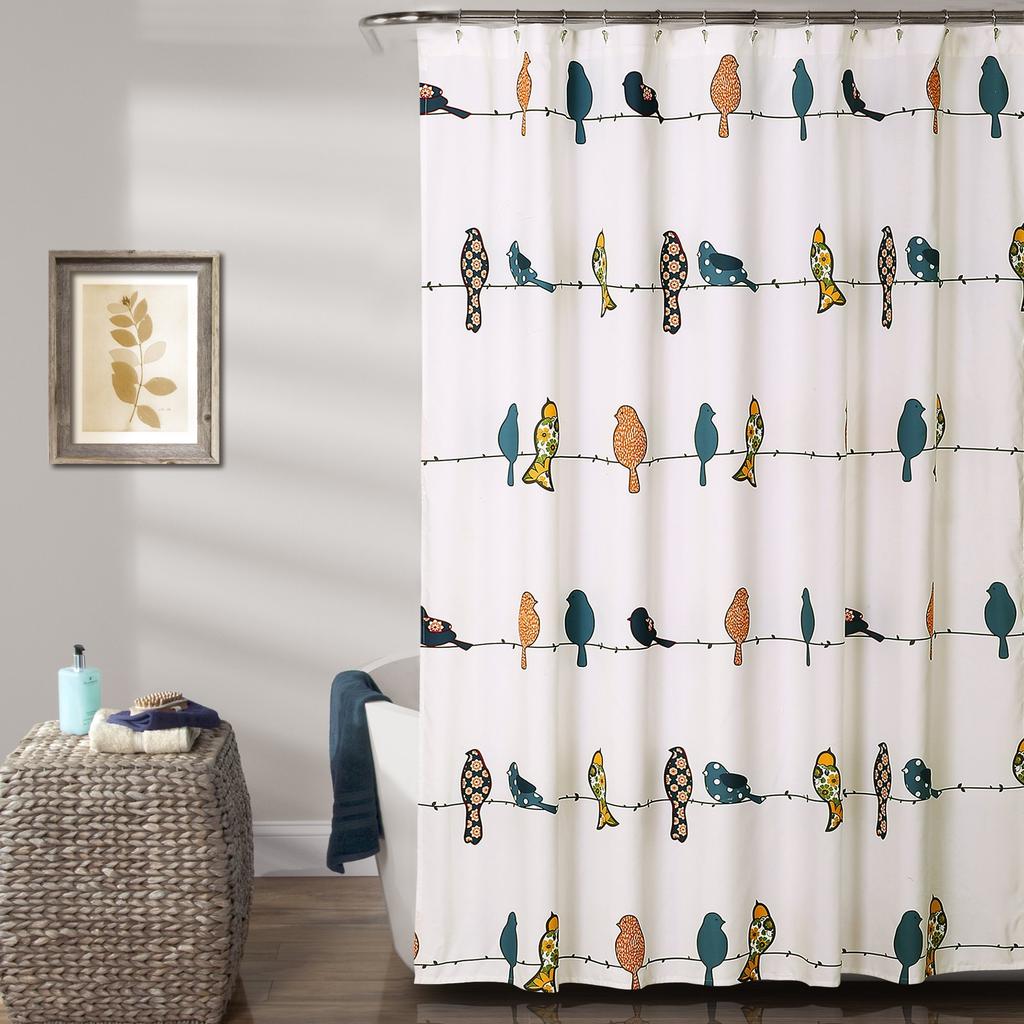Easy Care Shower Curtain With Hooks Waterproof Anti-mold Cute Simple Style Quick Install For Home Hotel Apartment Dorm Bathroom