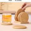Simple Creative Bamboo Coaster Set, Round Heat Insulation Water Cup Pad, Tea Cup Holder, Eco-Friendly Table Decoration Accessory