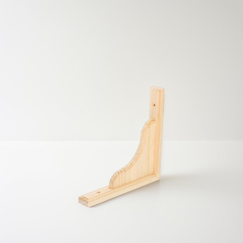 Staffa da Parete Triangolare in Legno Massello Finitura Naturale Rustica Staffa di Supporto per Mensole Galleggianti Decorative Minimalista Moderna