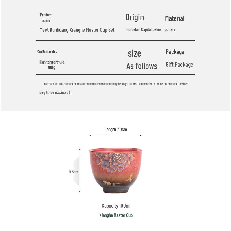 Su's Ceramic Dunhuang Lotus Master Tea Cup
