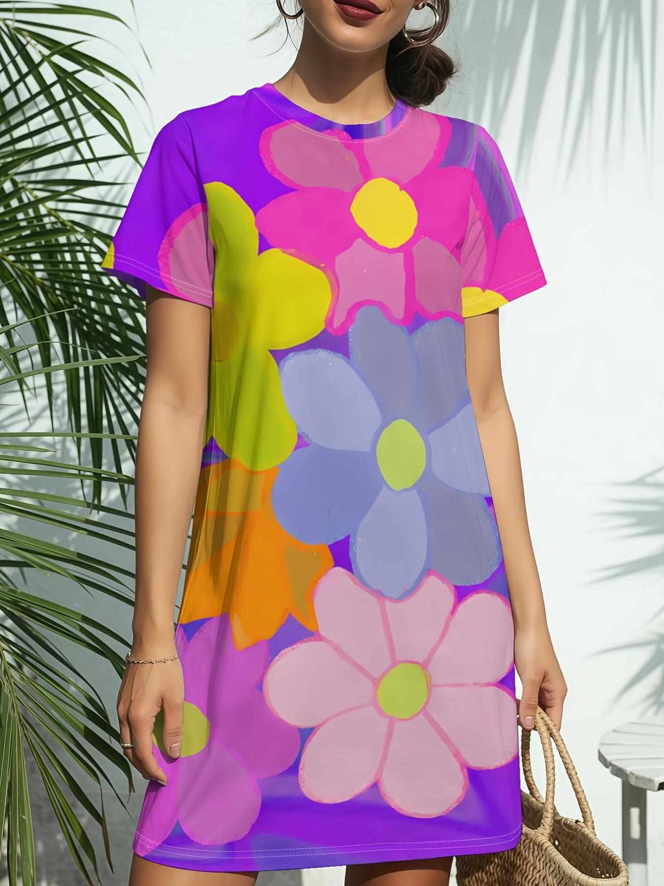 

Purple Swirl New Women S Round Neck Short Sleeve T-Shirt Dress. American Style Trendy Digital Print. Casual And Versatile for Spring And Summer. Elega XL дубильная кора