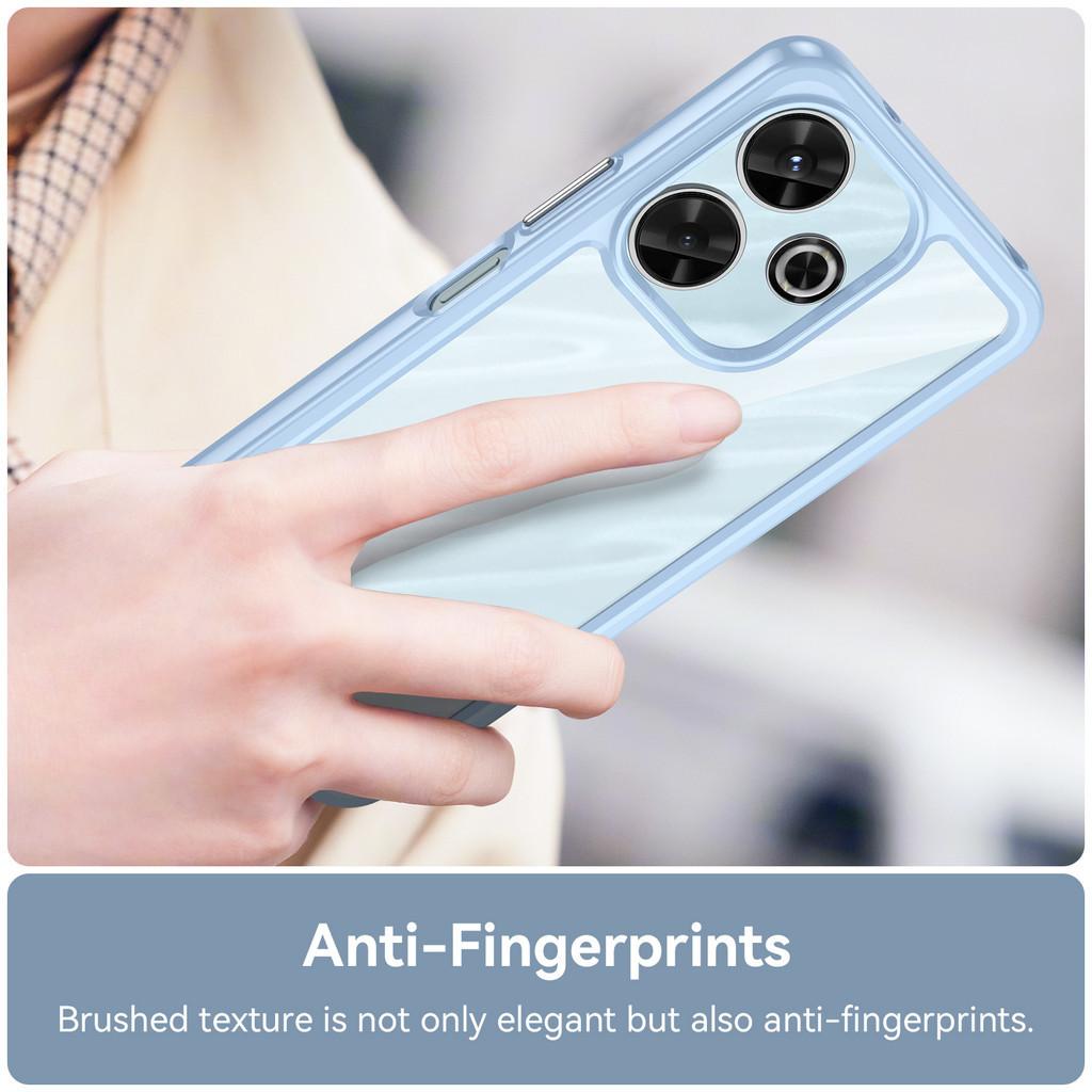 Transparente PMMA-Hülle für Xiaomi Redmi Note 13R 13 Poco M6 Plus 4G Note13R PocoM6 Redmi13 Bunte Weiche Kante Hartschalenabdeckung