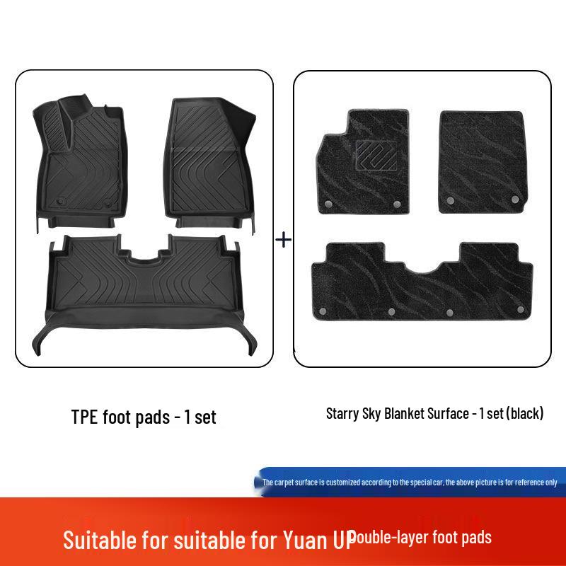 BYD Yuan UP 2025 Custom Double-Layer TPE Full Enclosure Floor Mats, Original Car Color