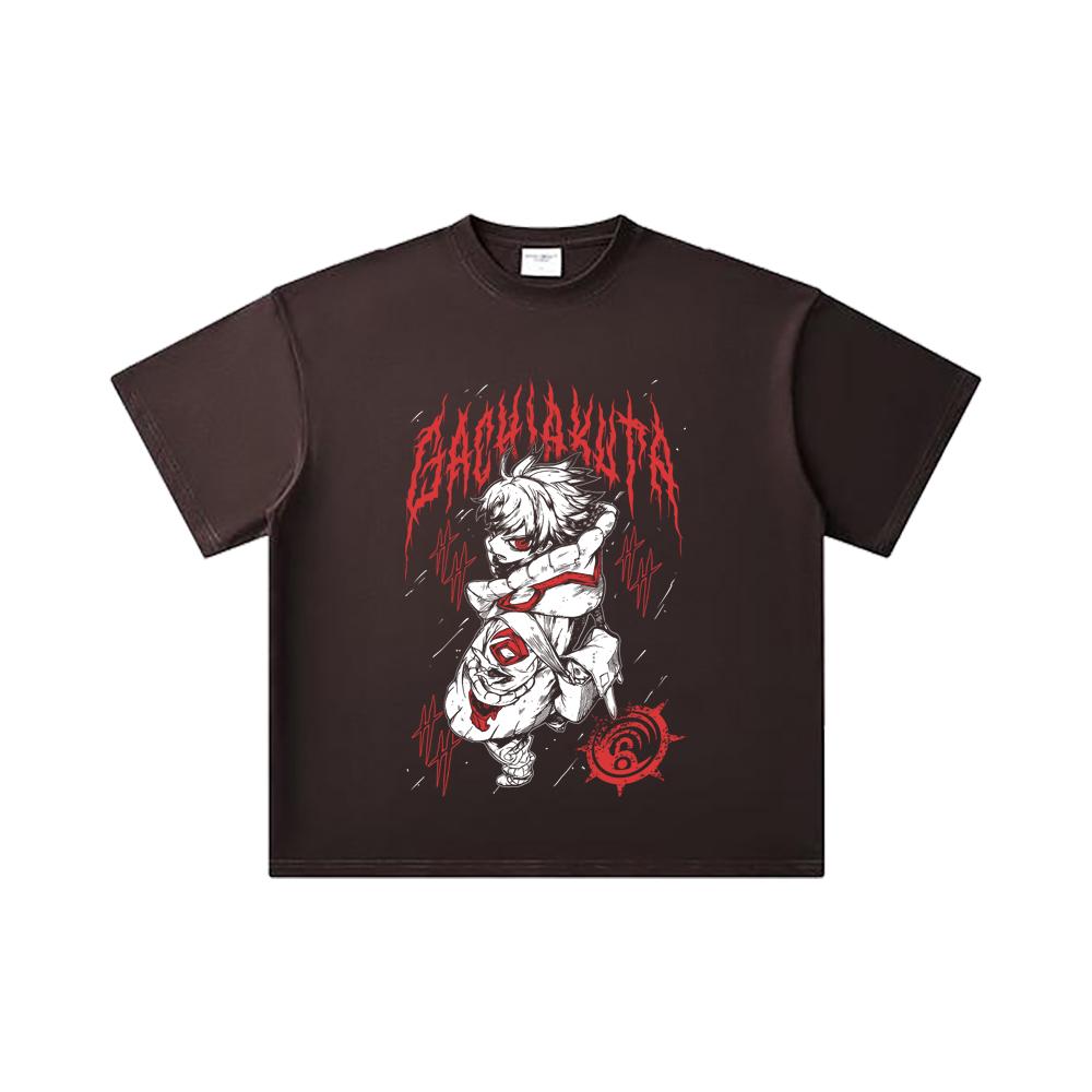 260 GSM Double Yarn 32 Count 100% Cotton Gachiakuta V2 Rudo Print Unisex Heavy Cotton T Shirt