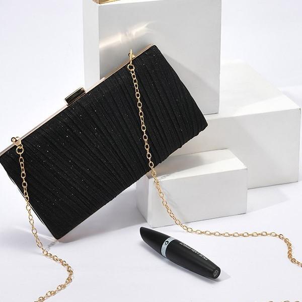 Borsa da sera a pochette da donna di lusso Borsa a tracolla Festa Matrimonio Ballo di fine anno Compleanno Borse quadrate grandi Elegante borsa a mano plissettata Portamonete