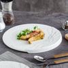 Weiße runde Keramik kreativer Speiseteller für Steak unregelmäßige Textur Dessertschale Snack Nudel flach Restaurant Spezialität Tischgeschirr