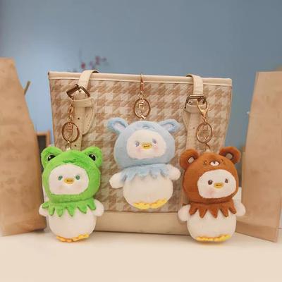 Boneca de pelúcia de pato palhaço fofo, bolsa, pingente, chaveiro, presente de Natal, boneca